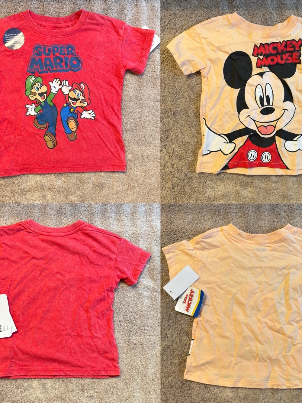 Nintendo Kids Graphic Tee Pair - Red & Peach - Size 2T